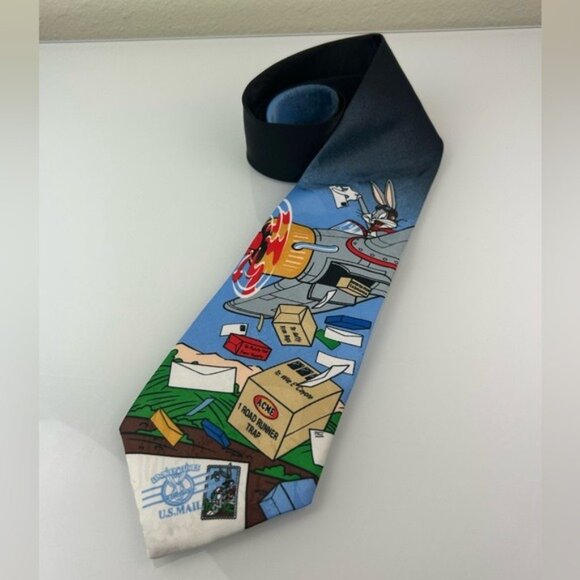 Looney Tunes Stamp Collection Bugs Bunny Drop Mail Tie 1997 - Picture 15 of 15